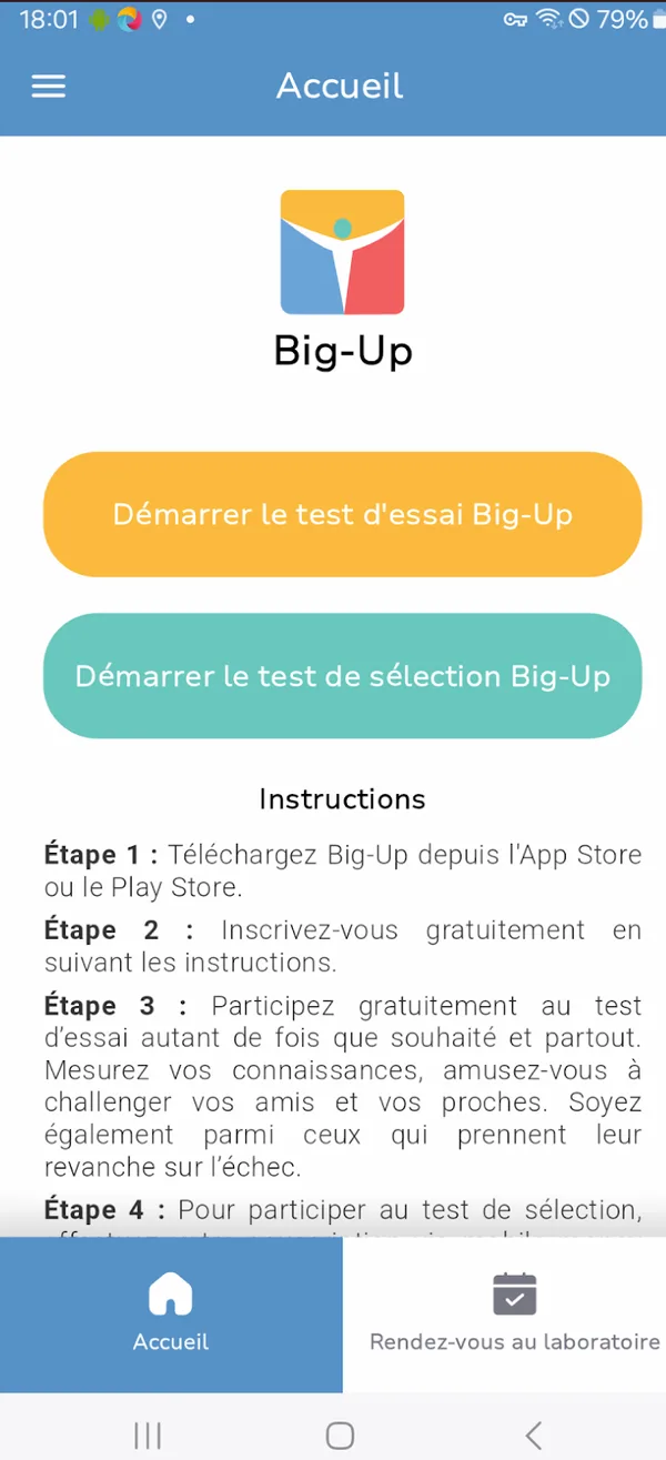Big-Up app screenshot